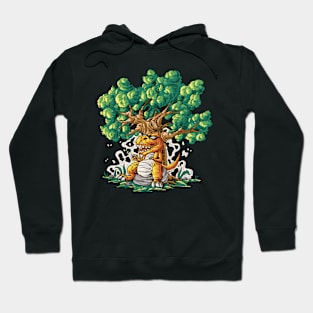 T-rex dinosaur under tree Hoodie